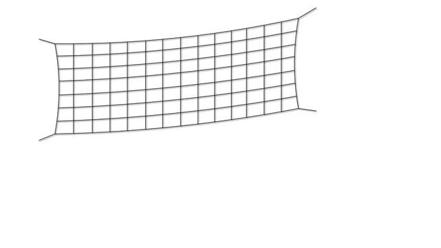 Volleyball net and ball animation. Volleyball symbol for championships or matches.
