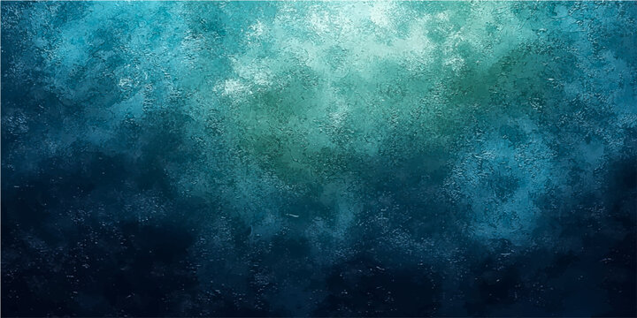 Grunge Abstract textured background in shades of blue and turquoise with light white abstract effect in upper part.