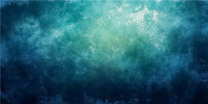 Grunge Abstract textured background with blue and green watercolor washes and grunge effect creating an atmospheric and moody backdrop.