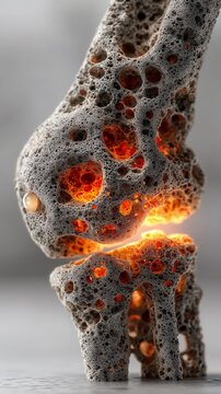 Human kneecap model, arthrophlogosis, knee pain, knee joint problems, worn out joints, knee meniscus, water in the knees, Biological and medical concepts, 3d rendering knee x-ray. High quality