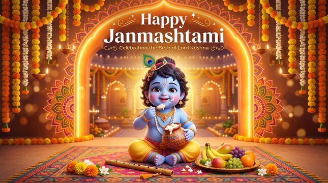 Krishna janmastami background