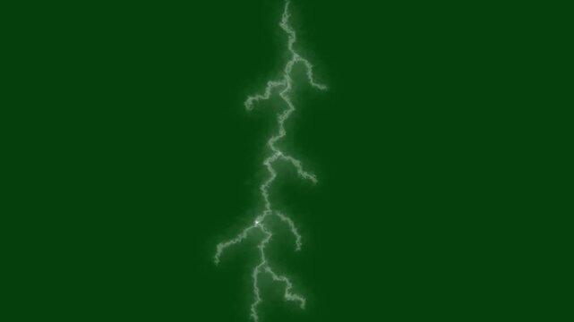 Electric Lightning Bolt Green Screen A dynamic and powerful lightning bolt strikes across a vibrant green screen offering endless it allows for easy integration into any environment or scene