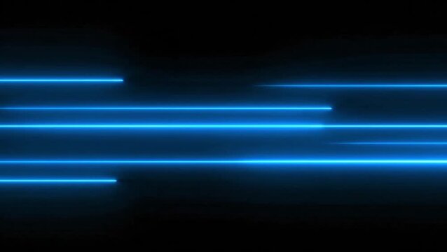 Abstract background with glowing blue horizontal light lines on black.