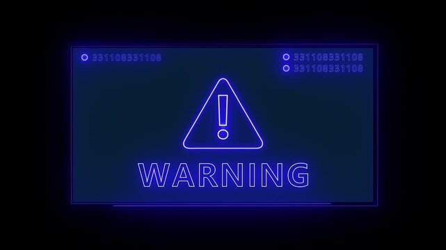 Warning security breach computer hacking warning message hacked Warning symbol on the screen privacy protection data hacking malware virus Danger sign. attack defense network system hacked warning