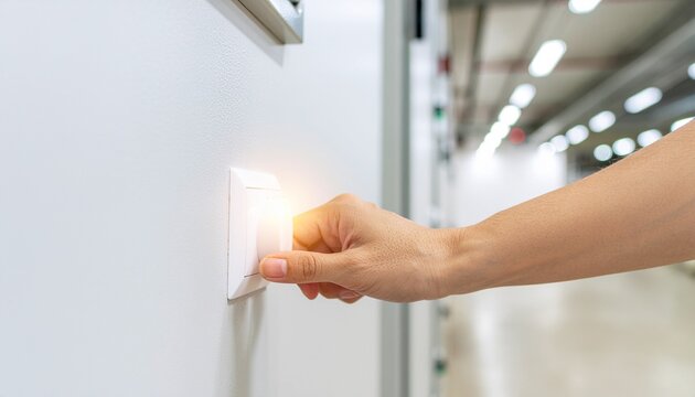 Close up on hand turning an electric nob