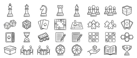 Set of Hand Drawn Board Game and Strategy Icons © Maya Ifah