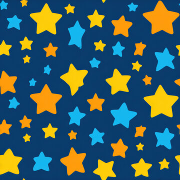 Blue background with yellow and orange star pattern