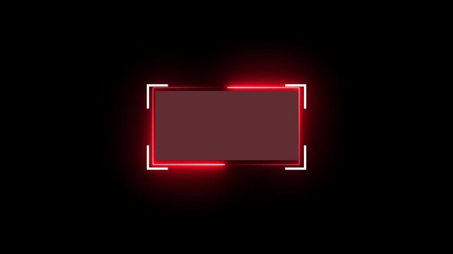 Futuristic neon HUD callout frame for digital interface. Neon UI screen overlay for gaming and news use. News mocup frame, hud elements.