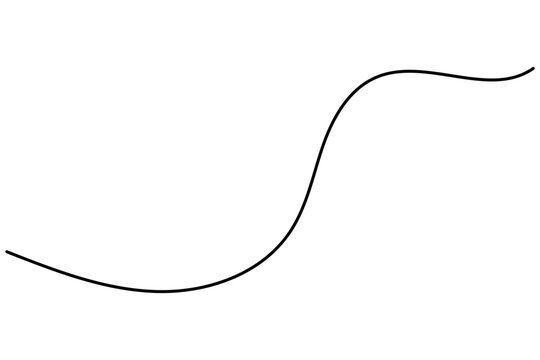 Abstract continuous one line art horizontal wavy looping stroke featuring a smooth flowing black line w