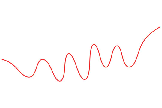 Abstract continuous one line art horizontal wavy looping stroke featuring a smooth flowing black line