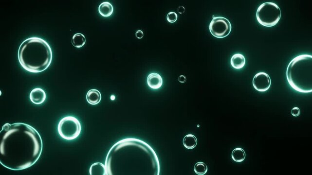 静かに漂うミントグリーンの泡群