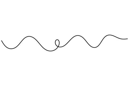 Abstract wave one line art depicting an elegant continuous black line with fluid curved loops in a clean minimalist style