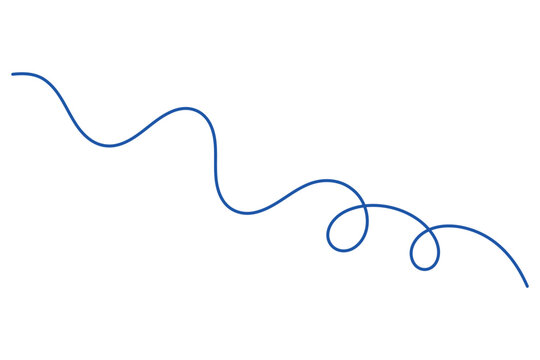 Abstract wave one line art depicting an elegant continuous black line with fluid curved loops in a clean minimalist style.  Editable vector illustration on white.