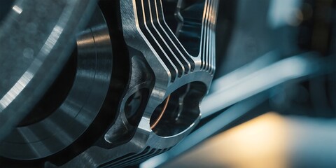 Fototapeta premium Detailed view of a high performance monoblock brake caliper on a modern formula one race car