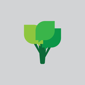 Minimal flat logo featuring two abstract green leaves forming a modern plant symbol. Ideal for eco brands, agriculture, organic products, sustainability, gardening, wellness, and environmental busines