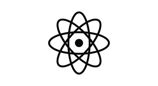 Atomic structure silhouette on a white background simplified diagram