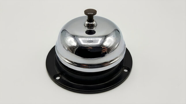 Shiny chrome service bell for hotel reception desk illustration