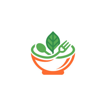 Minimalist food logo vector design for restaurant and culinary business branding