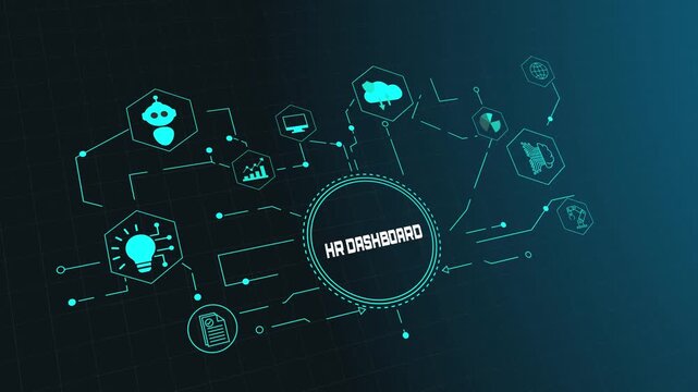 Human Resources Dashboard with Employee Analytics and Workforce Management Animation.