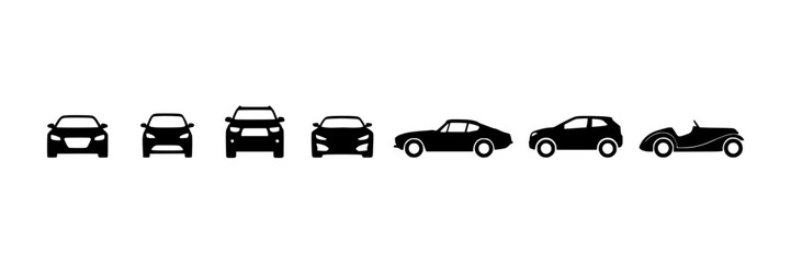 Fototapeta premium Cars in Various Styles and Designs Shown as Icons Featuring Car, Vehicle, Transportation with Icon and Design Elements for Style