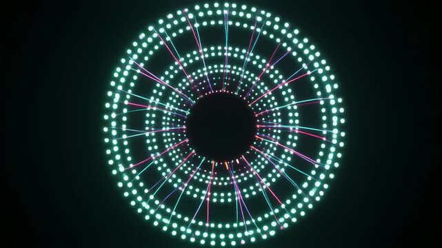 放射状に伸びる光の糸が集う球体
