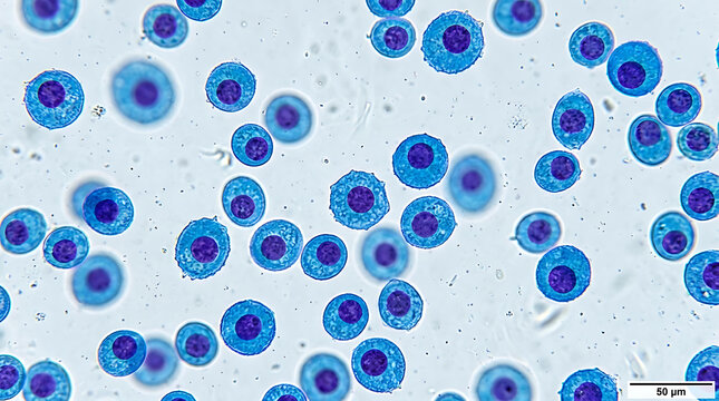 microscopic view of clustered cells in a biological sample showcasing cellular diversity and structure analysis for scientific
