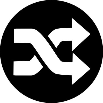 Reshuffle - white on black minimalist
