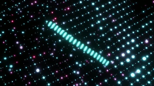螺旋を描く光の柱が刺さる星空