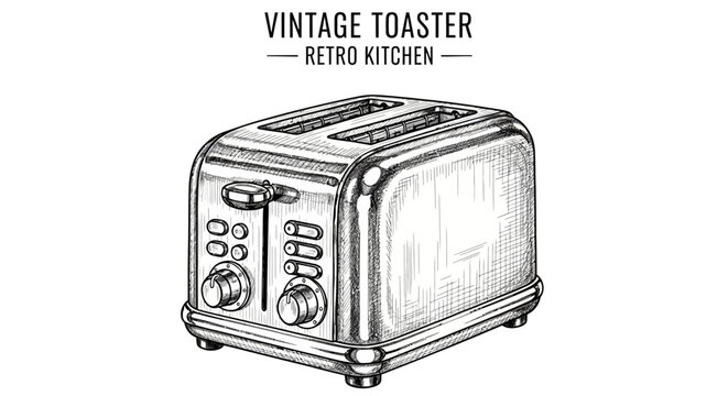 Vintage Retro Kitchen Toaster Appliance.