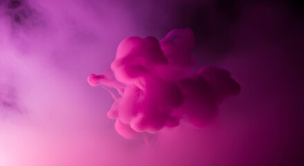 Fototapeta premium Abstract purple smoke cloud isolated on black background