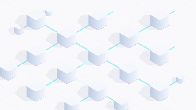 Abstract Isometric Cube Grid Pattern Loop 2D Vector Motion Graphics Background