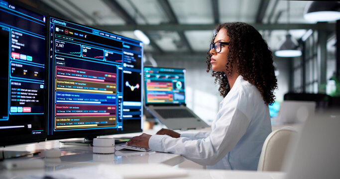 Woman In Black Analyzes Network Data