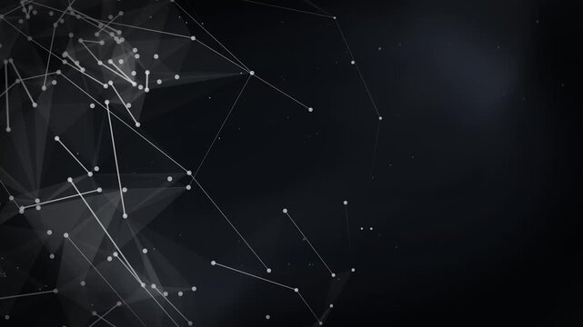 Artificial Intelligence Plexus Network Background with Global Data Connections on Dark Gray Technology Gradient