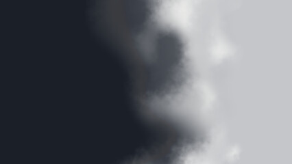 Fototapeta premium Smoke swirls against a split backdrop of deep charcoal and light gray.