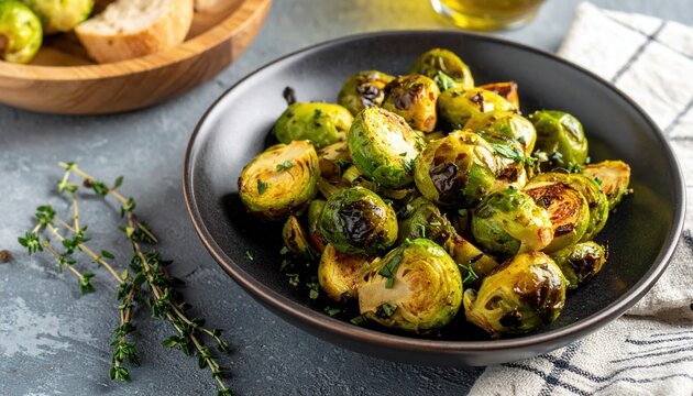Roasted Brussels sprouts with herbs
