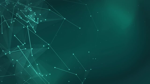 Artificial Intelligence Plexus Network Background with Global Data Connections on Teal Technology Gradient