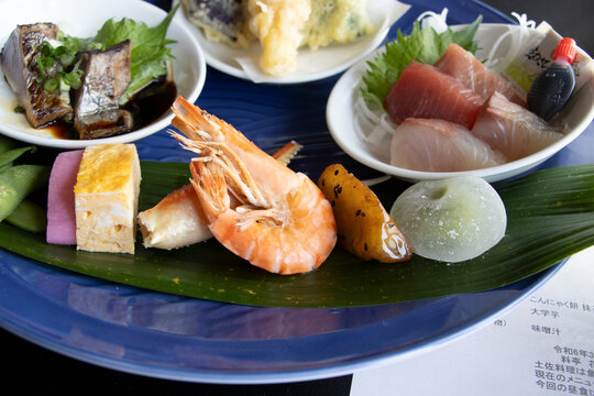 Assorted Japanese appetizer plate