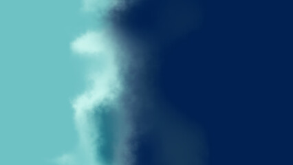 Watercolor composition presents a striking vertical divide between deep blue and light teal shades. © Vectors