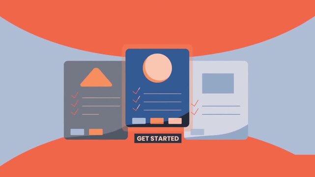 Mobile Application UI UX Interface Design Presentation Setup 2D Vector Flat Motion Graphic