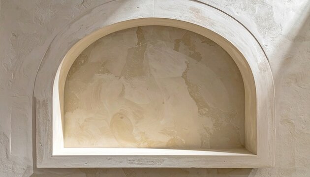 arched wall niche with empty shelf
