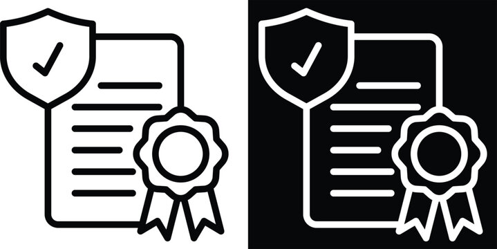 certificate Two-tone version in black and white background