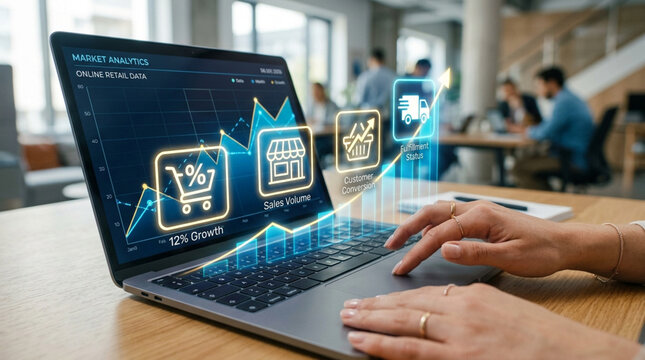 Online shopping growth, e-commerce data analysis, business growth, digital marketing, retail analytics