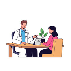 Fototapeta premium Doctor Consulting Patient About Health Using Tablet and Stethoscope