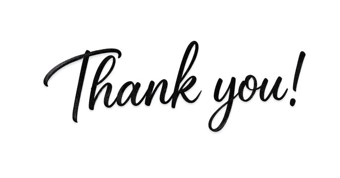 Elegant handwritten thank you text in cursive font perfect for cards and invitations
