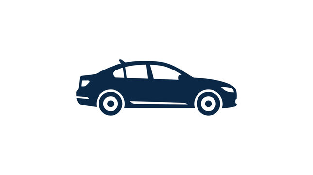 A simple flat icon representing a generic sedan car for transportation design projects