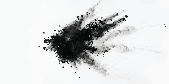 Black powder explosion isolated on white background with explosion particle isolated movement monochrome abstract background artistic textured fragment creative contrast backdrop splatter