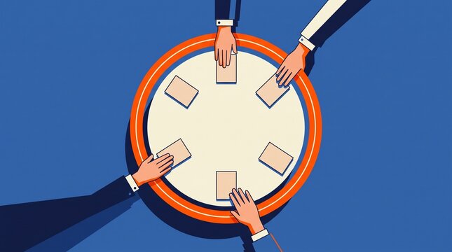Team workshop circles a closed leadership decision route