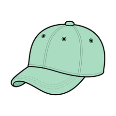 Fototapeta premium Mint Green Baseball Cap Vector Illustration