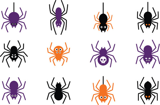 Halloween spider vector illustration with vector art, halloween