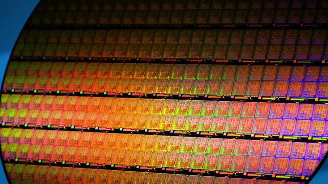 Silicon Wafer Macro Close Up 4K